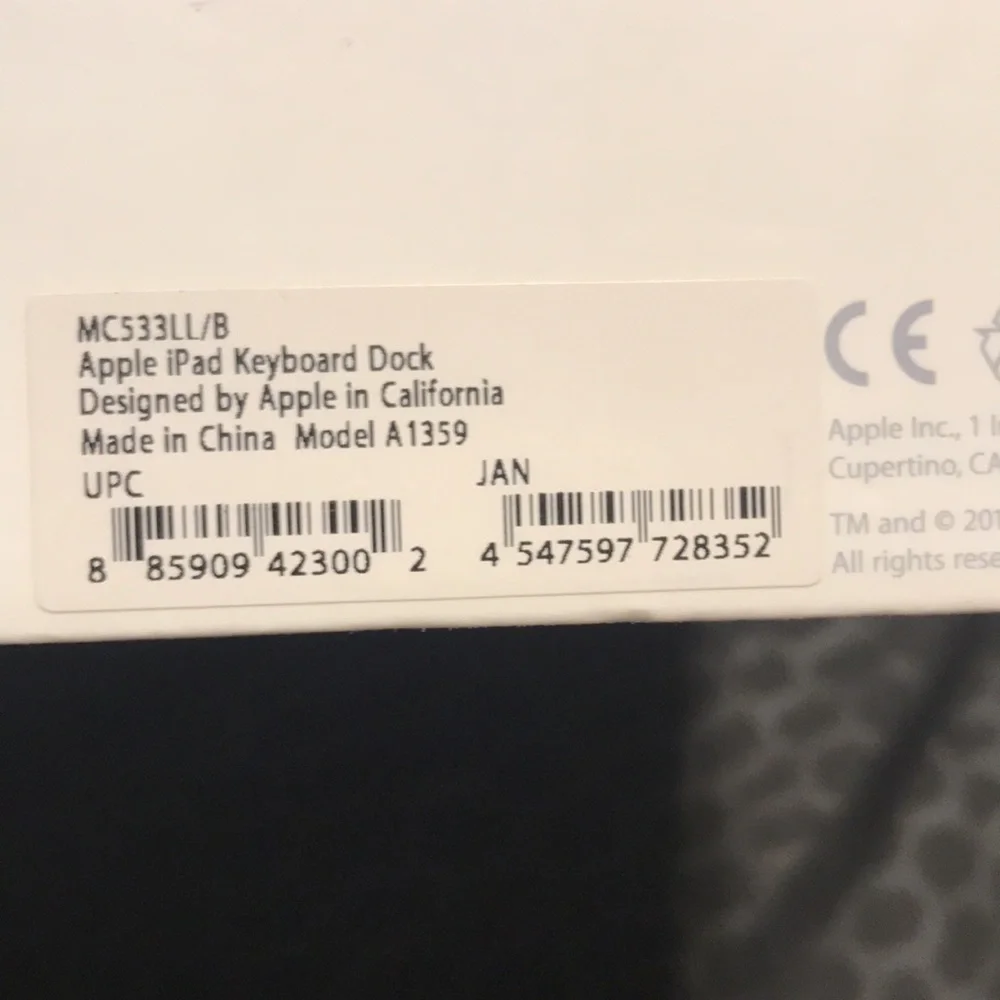 APPLE iPad Keyboard Dock A1359 MC533LL